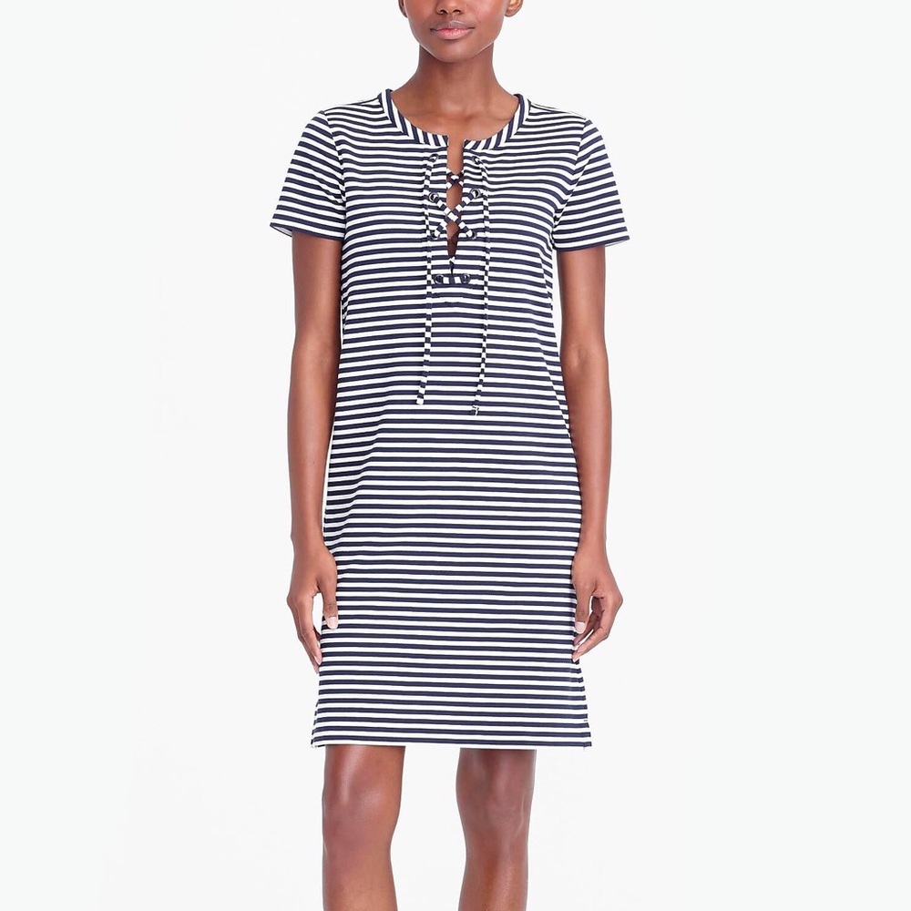 J.Crew Factory | Striped Lace-Up Shift Dress *NWT*